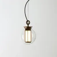 BAI DI DI Pendant Light - Clear Glass, Bronze Steel