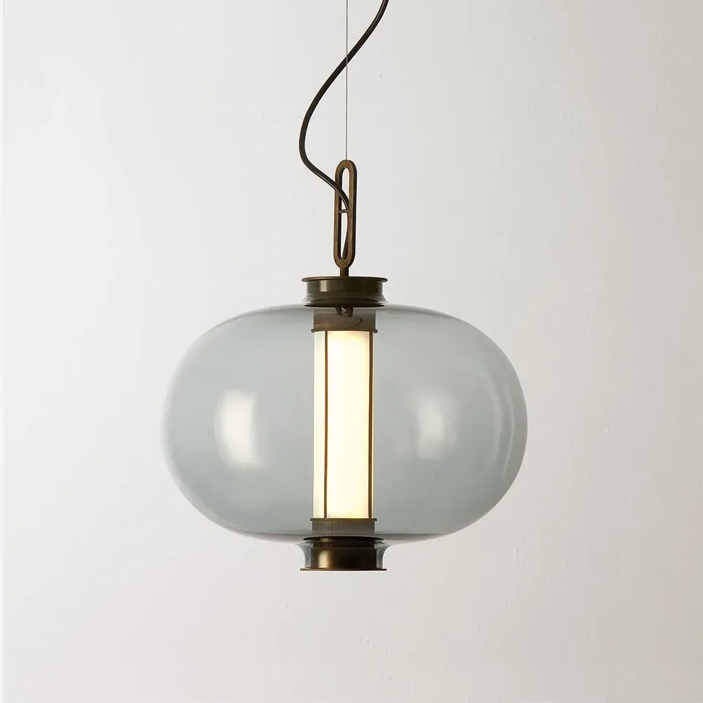 BAI MA MA Pendant Light - Clear Glass, Bronze Steel