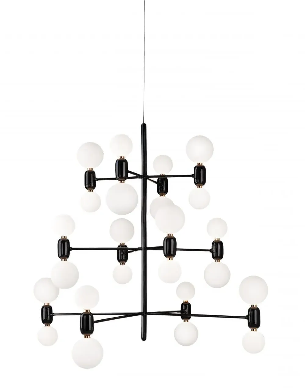 Chandelier with Glass Diffuser - Platinum, Steel