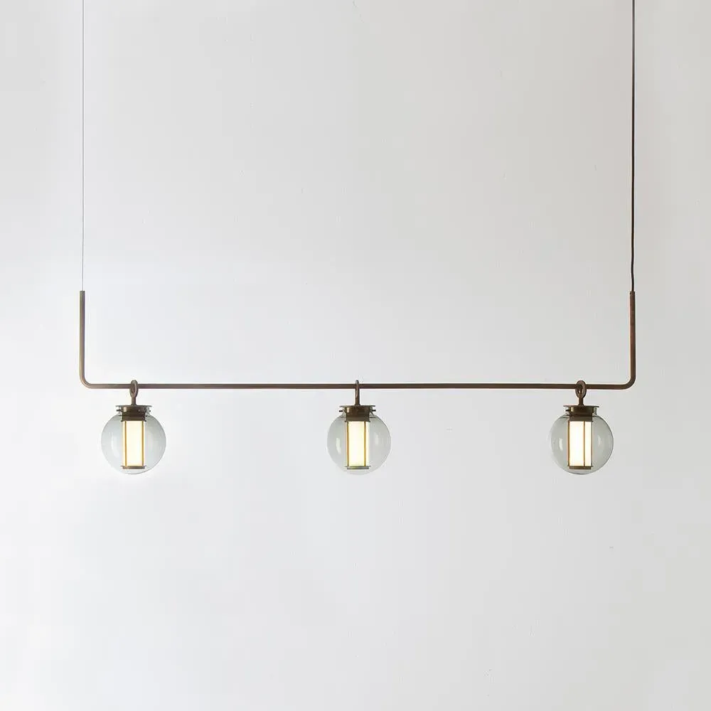 Chandelier with LED Strip - Amber, Glass