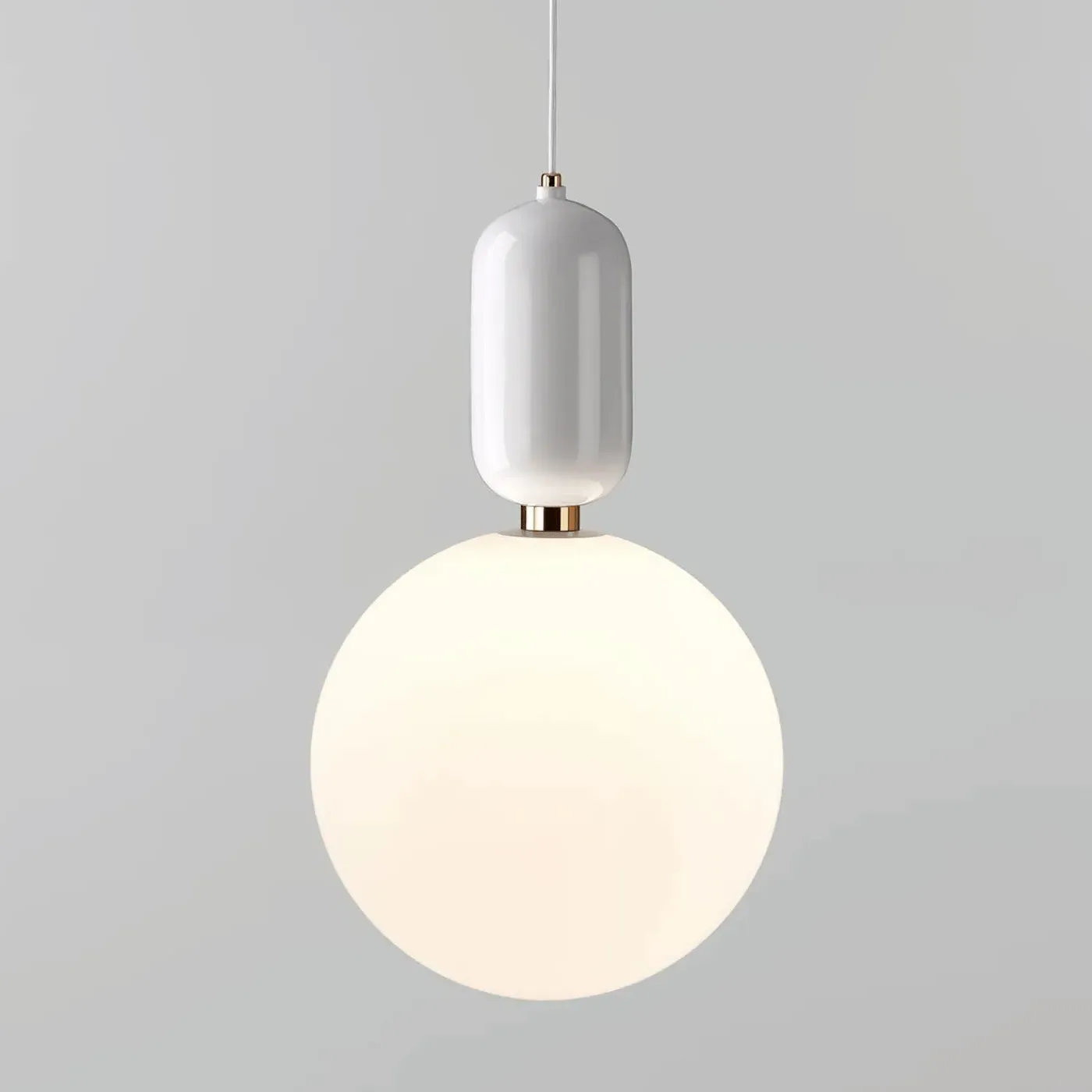 Pendant Light GR - White, Ceramic & Glass