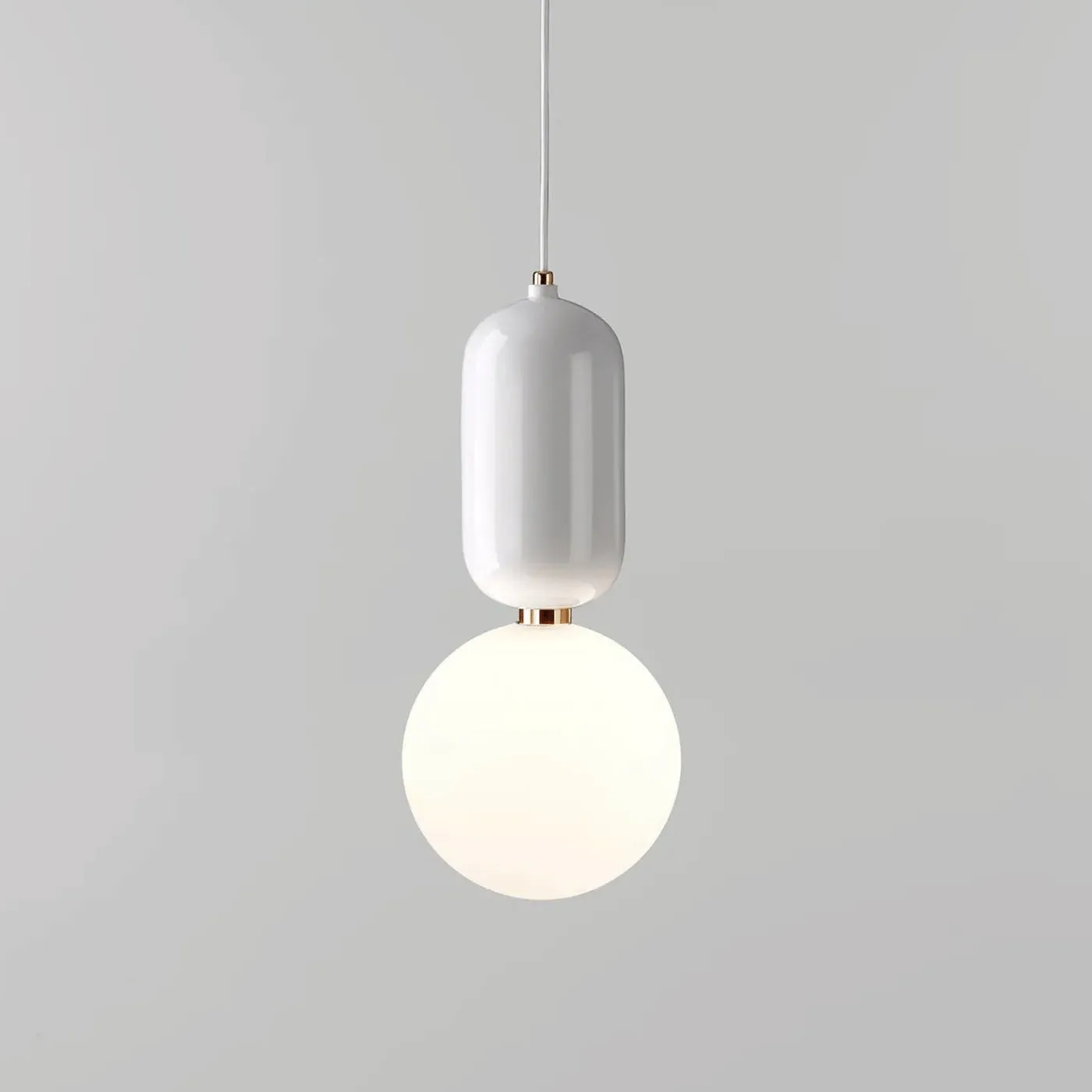Pendant Light ME - White, Ceramic & Glass