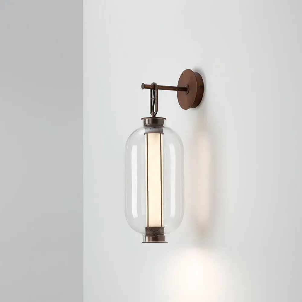 Pendant Light with LED Column - Grey, Glass