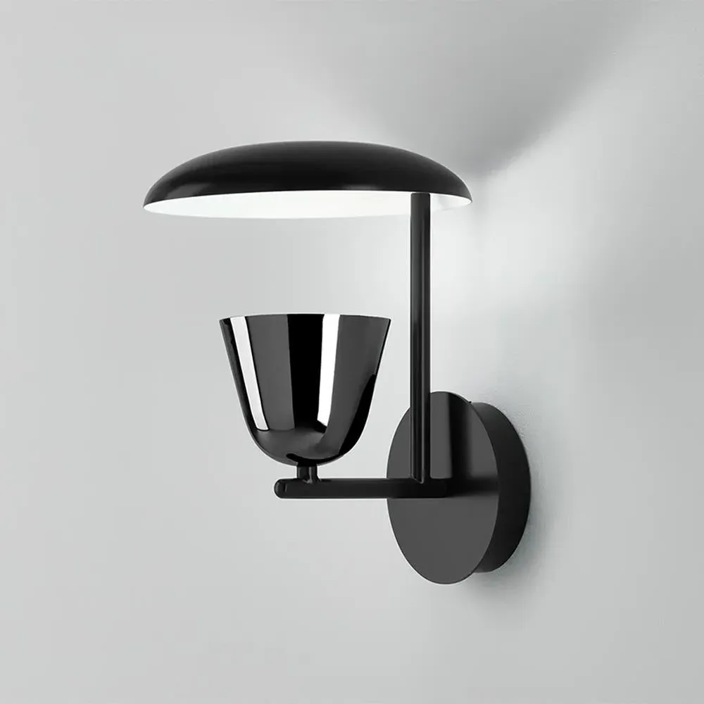 Wall Lamp with Dome Shade - Red, Steel