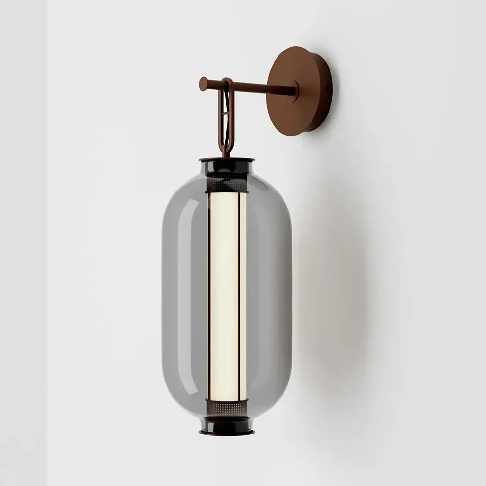 Wall Lamp with Glass Diffuser - Grey, Steel