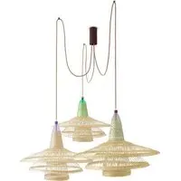 3-Light Triple Pendant - Natural, Wicker