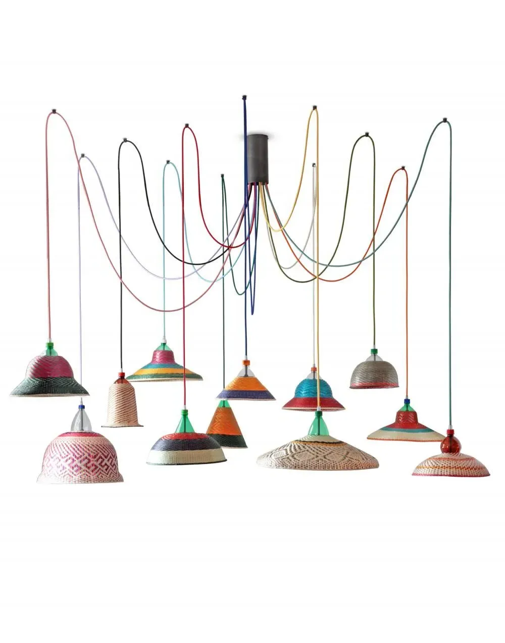 6-Light Cluster Pendant - Multicolor, PET