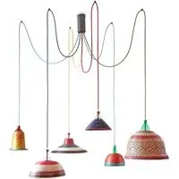 6-Light Cluster Pendant - Multicolor, PET