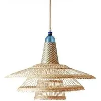 Chimbarongo Triple Pendant Light - Blue, Wicker