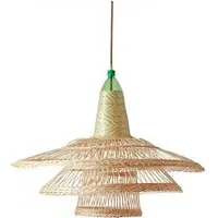 Chimbarongo Triple Pendant Light - Green, Wicker