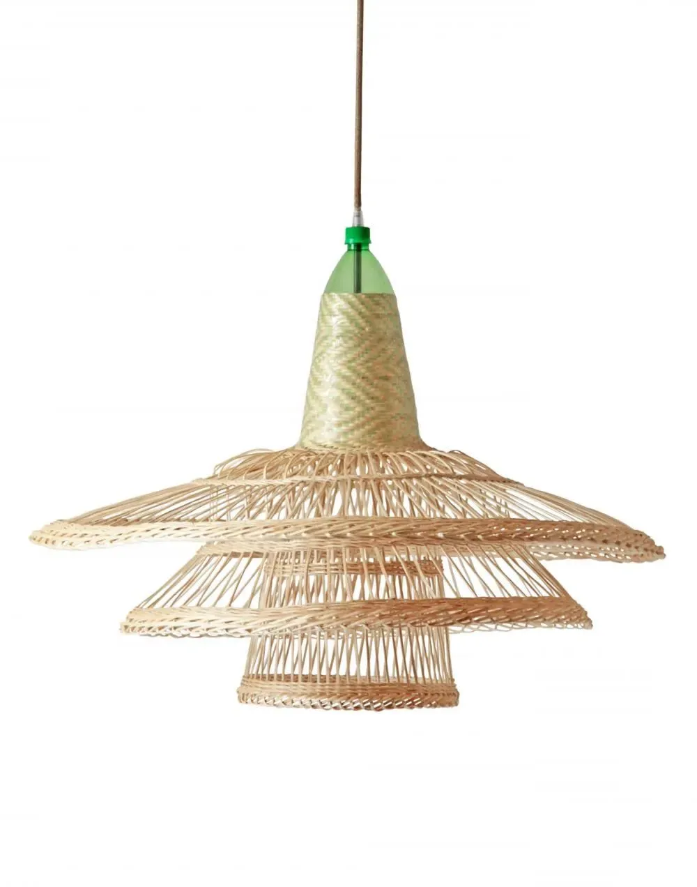 Chimbarongo Triple Pendant Light - Green, Wicker
