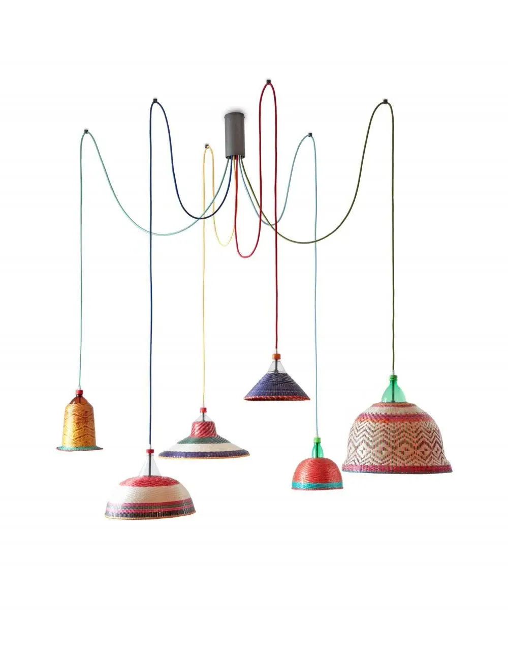 Eperara Siapidara Cluster Pendant Light - Straw, Palm Fibre