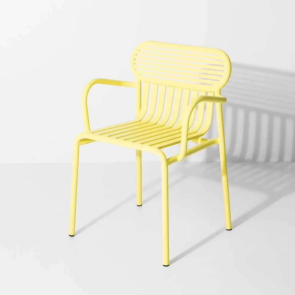 Bridge Chair with Slat Construction - Yellow image