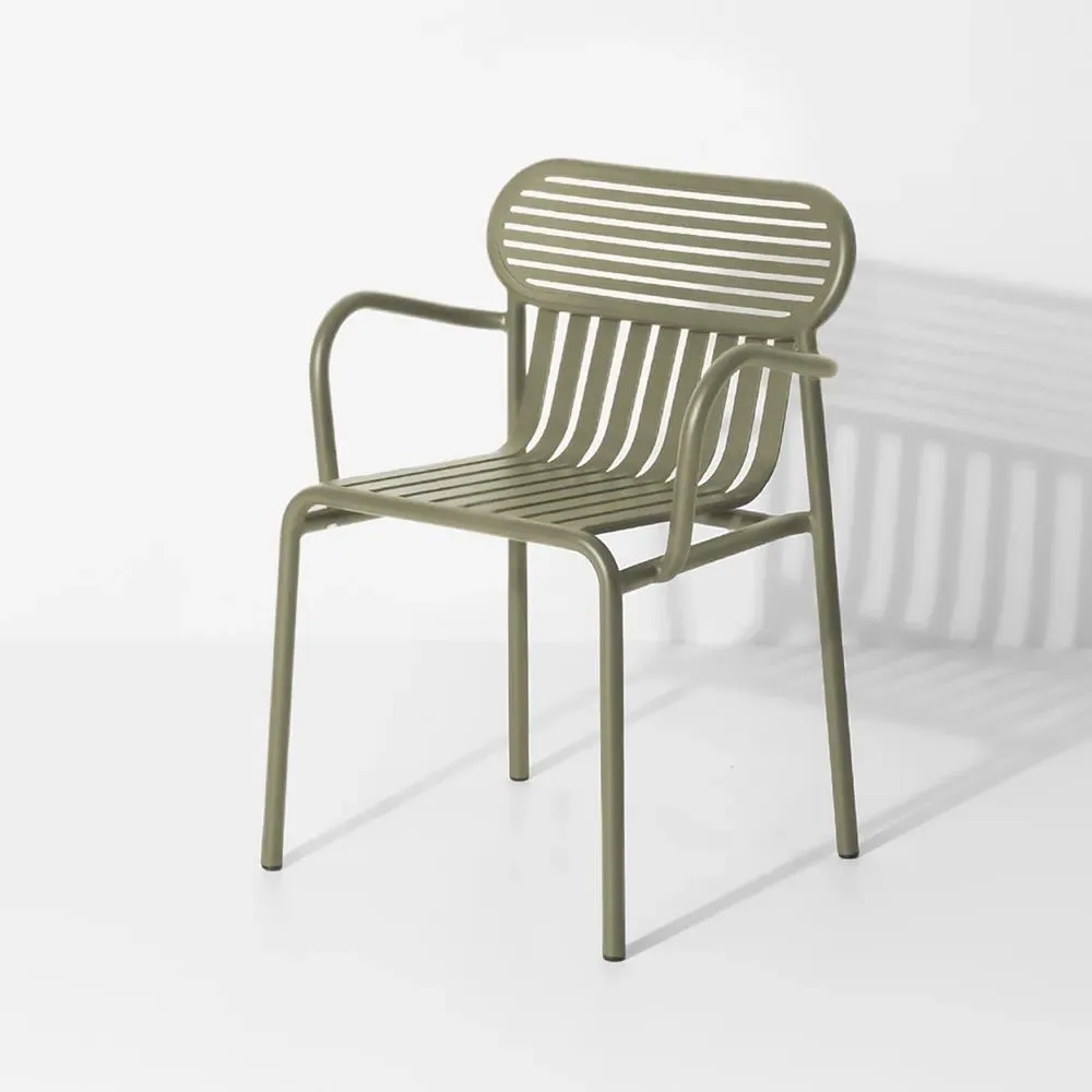 Bridge Chair with Slat Design - Glass Green
