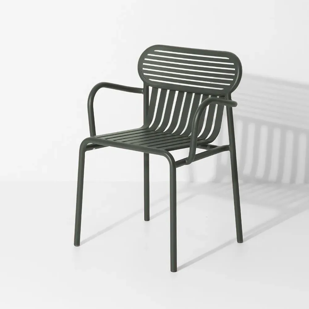 Bridge Chair with Slat Design - Glass Green