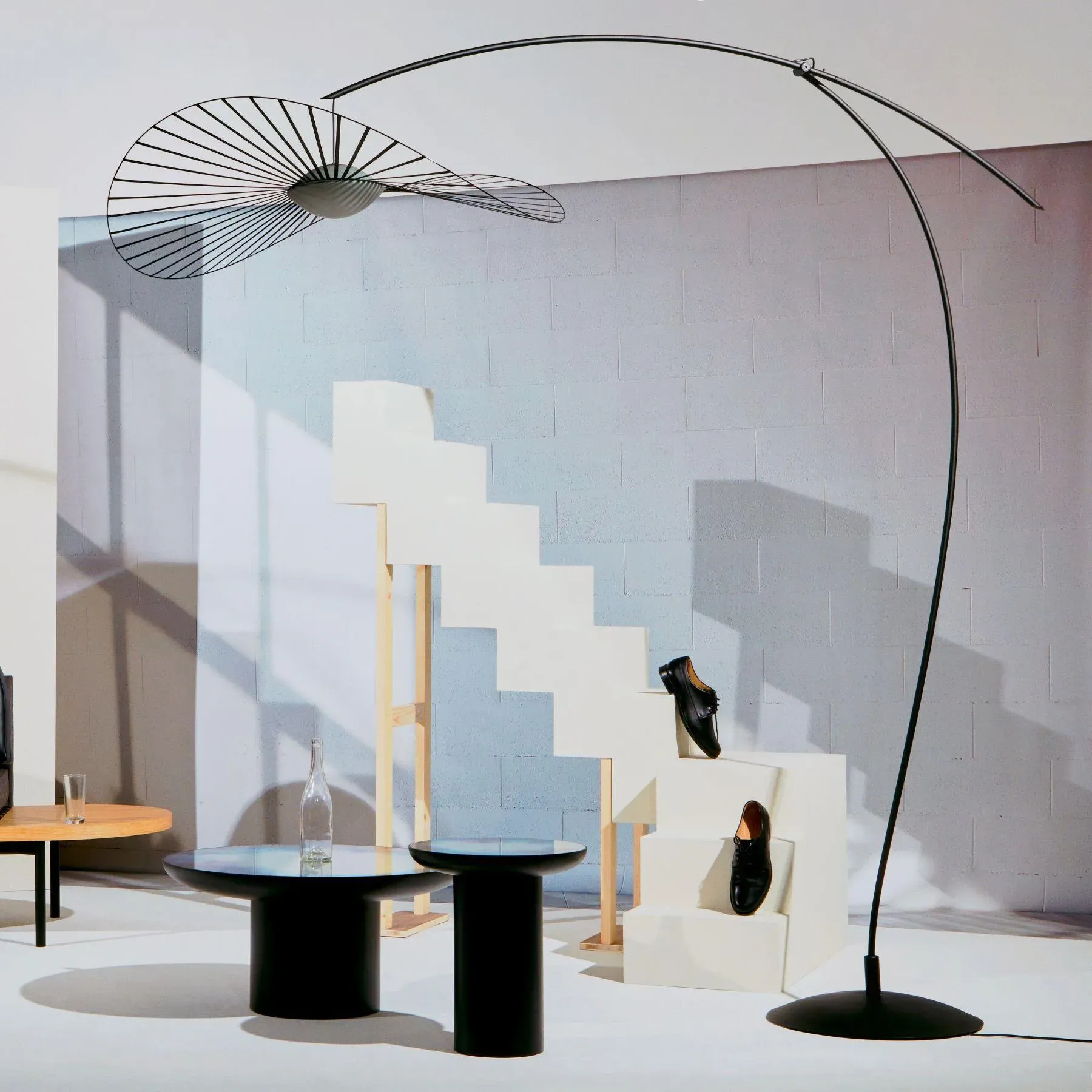 Floor Light with LED - Black, Glass