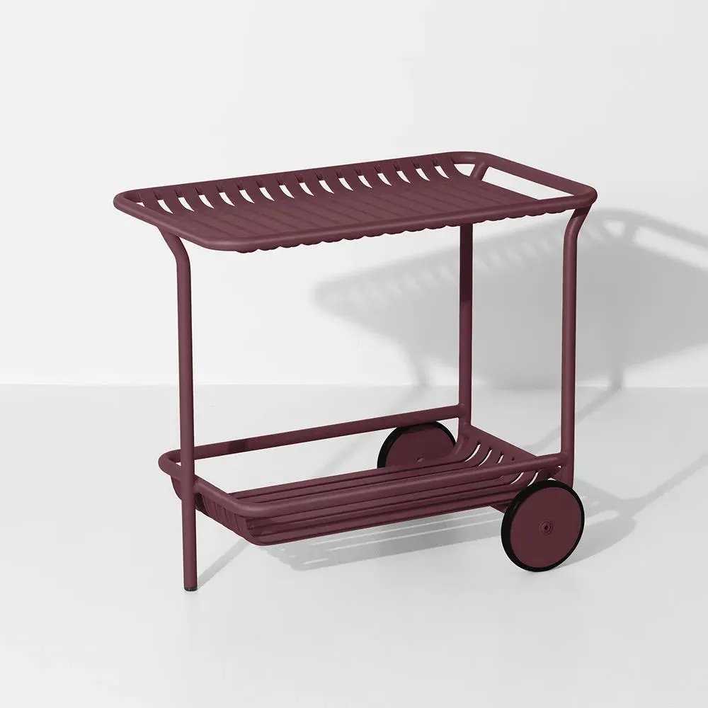 Garden Trolley with Slats - Glass Green, Metal
