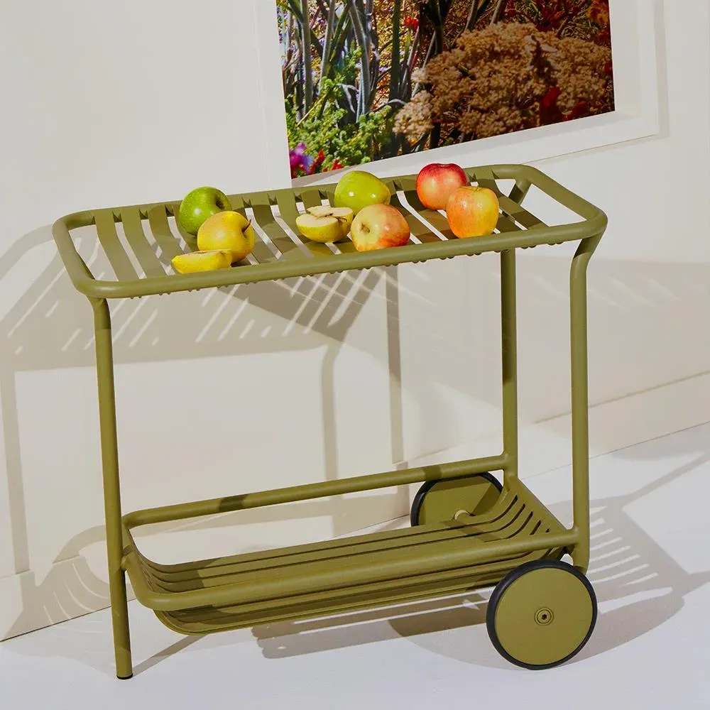 Garden Trolley with Slats - Jade Green, Metal