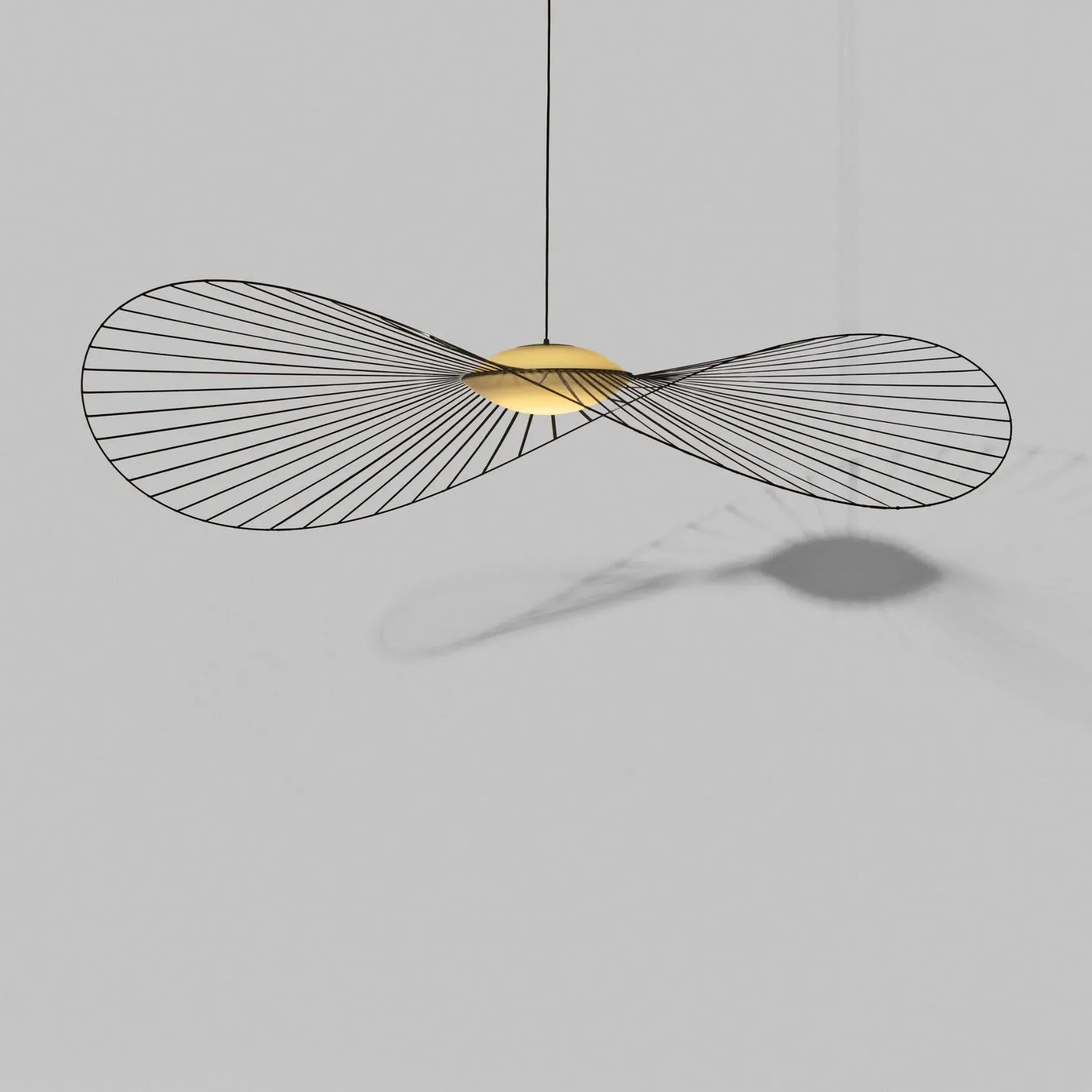 Large Pendant Light with LED - Black, Glass