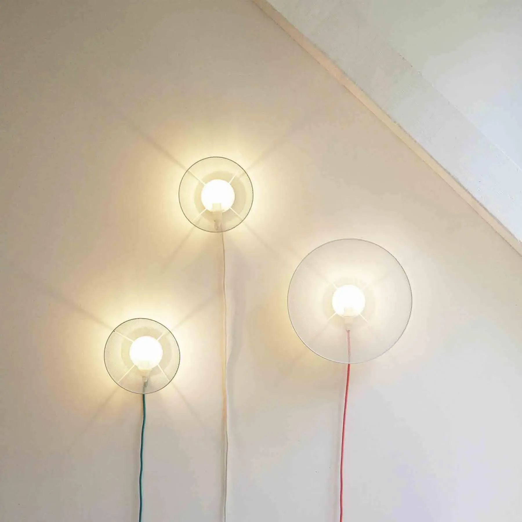 Large Wall Light with Perforated Disc - Metal