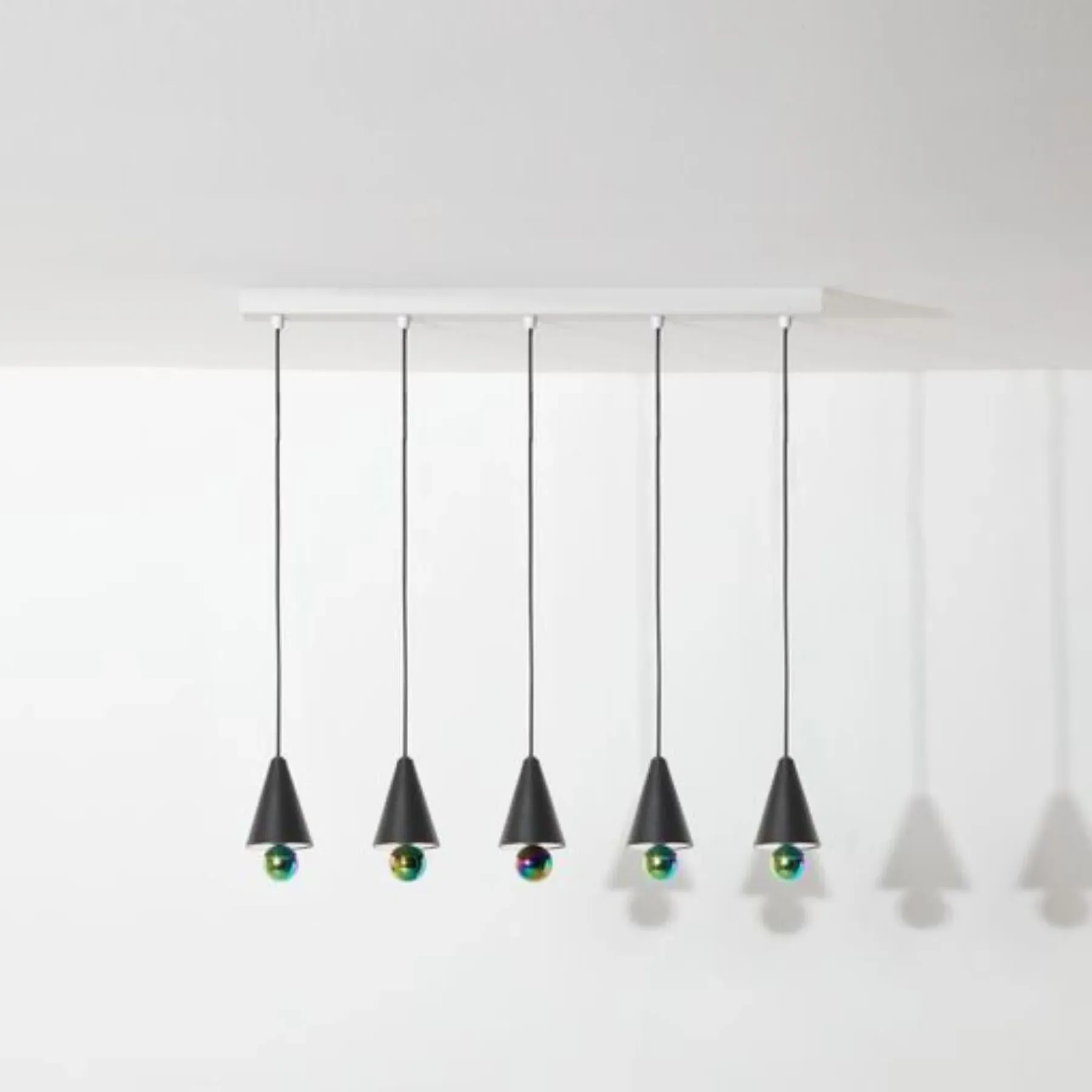 Linear Cluster Pendant Light - Brown Red