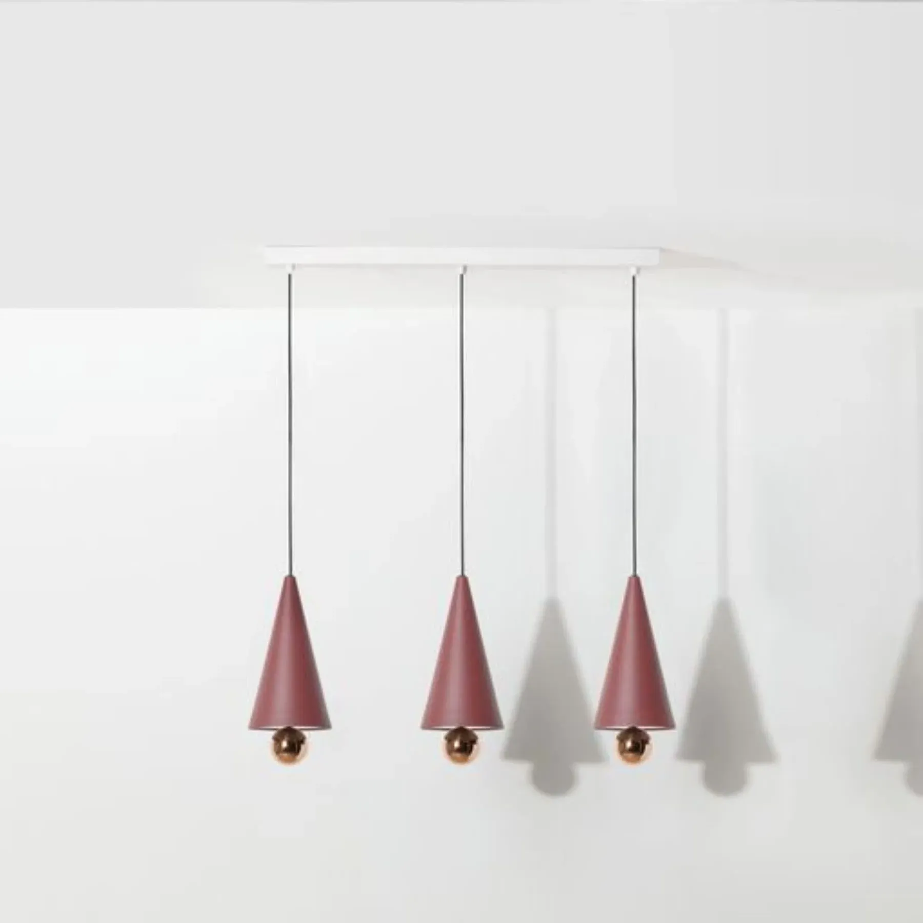 Linear Cluster Pendant Light - Brown Red