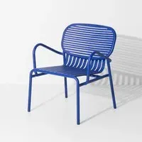 Outdoor Armchair with Slat Design - Blue