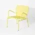 Outdoor Armchair with Slat Design - Yellow