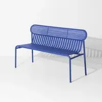 Outdoor Bench with Slat Design - Blue
