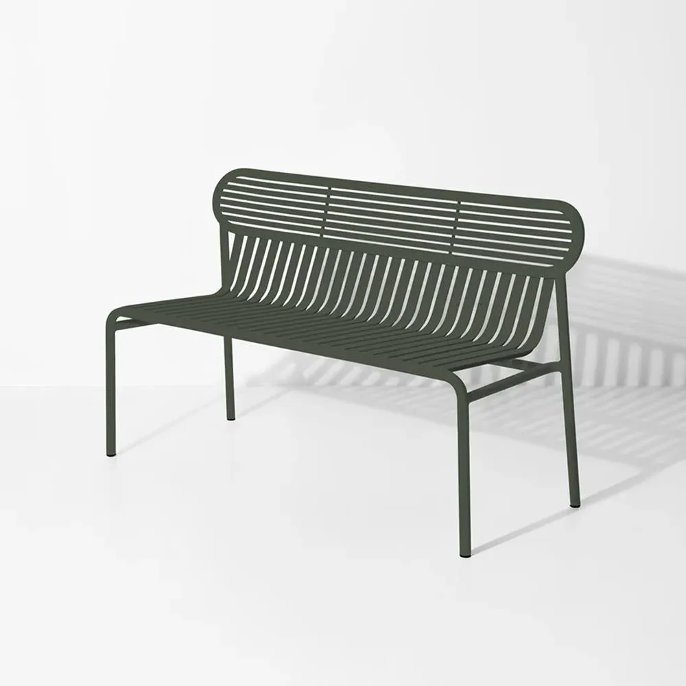 Outdoor Bench with Slat Design - Blush