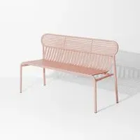 Outdoor Bench with Slat Design - Blush