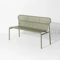Outdoor Bench with Slat Design - Jade Green