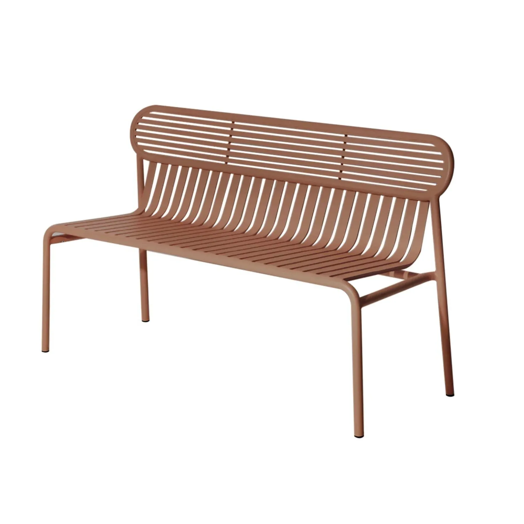 Outdoor Bench with Slat Design - Terracotta
