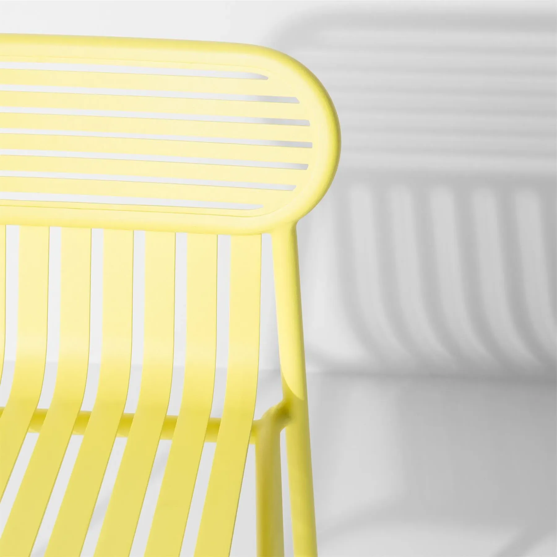 Outdoor Chair with Slat Back - Yellow
