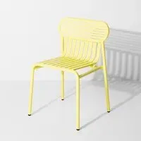 Outdoor Chair with Slat Back - Yellow