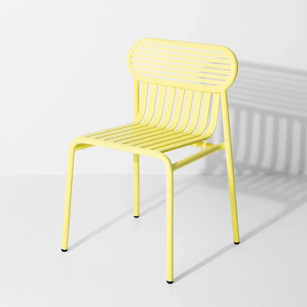 Outdoor Chair with Slat Back - Yellow