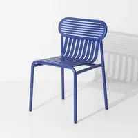 Outdoor Chair with Slat Design - Blue