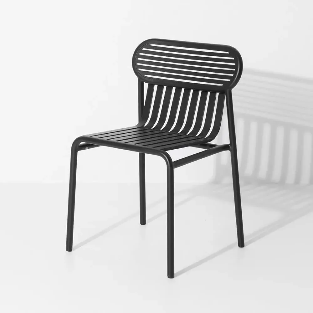 Outdoor Chair with Slat Design - Glass Green