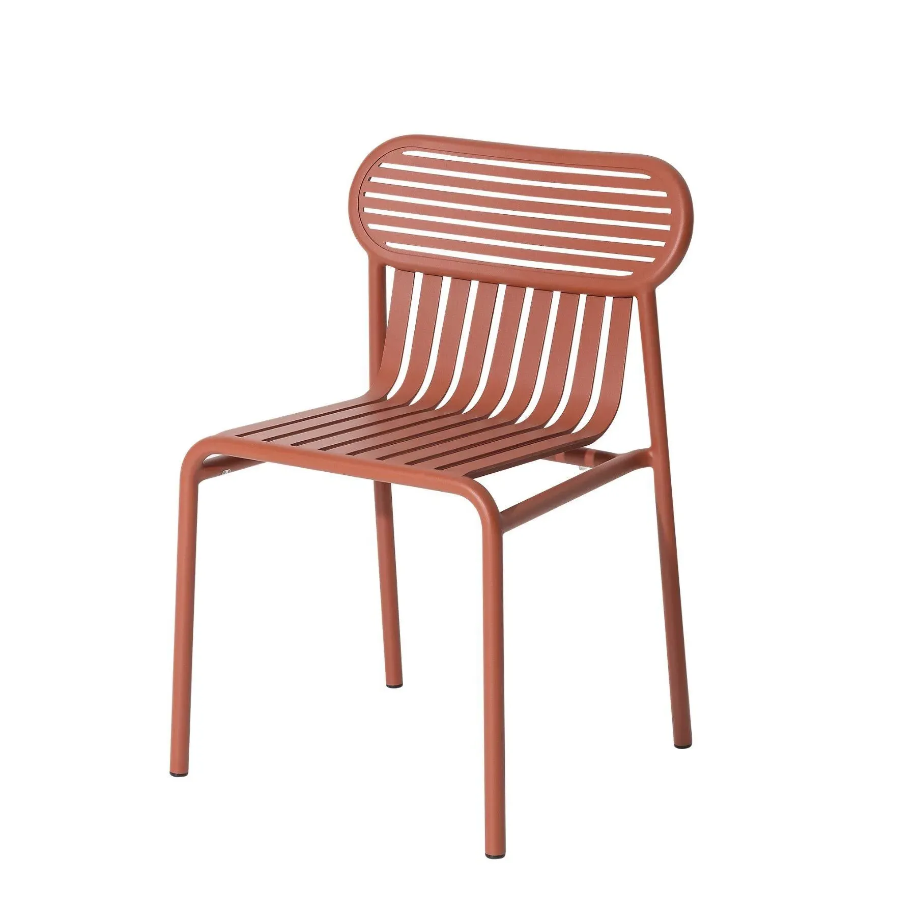 Outdoor Chair with Slat Design - Terracotta