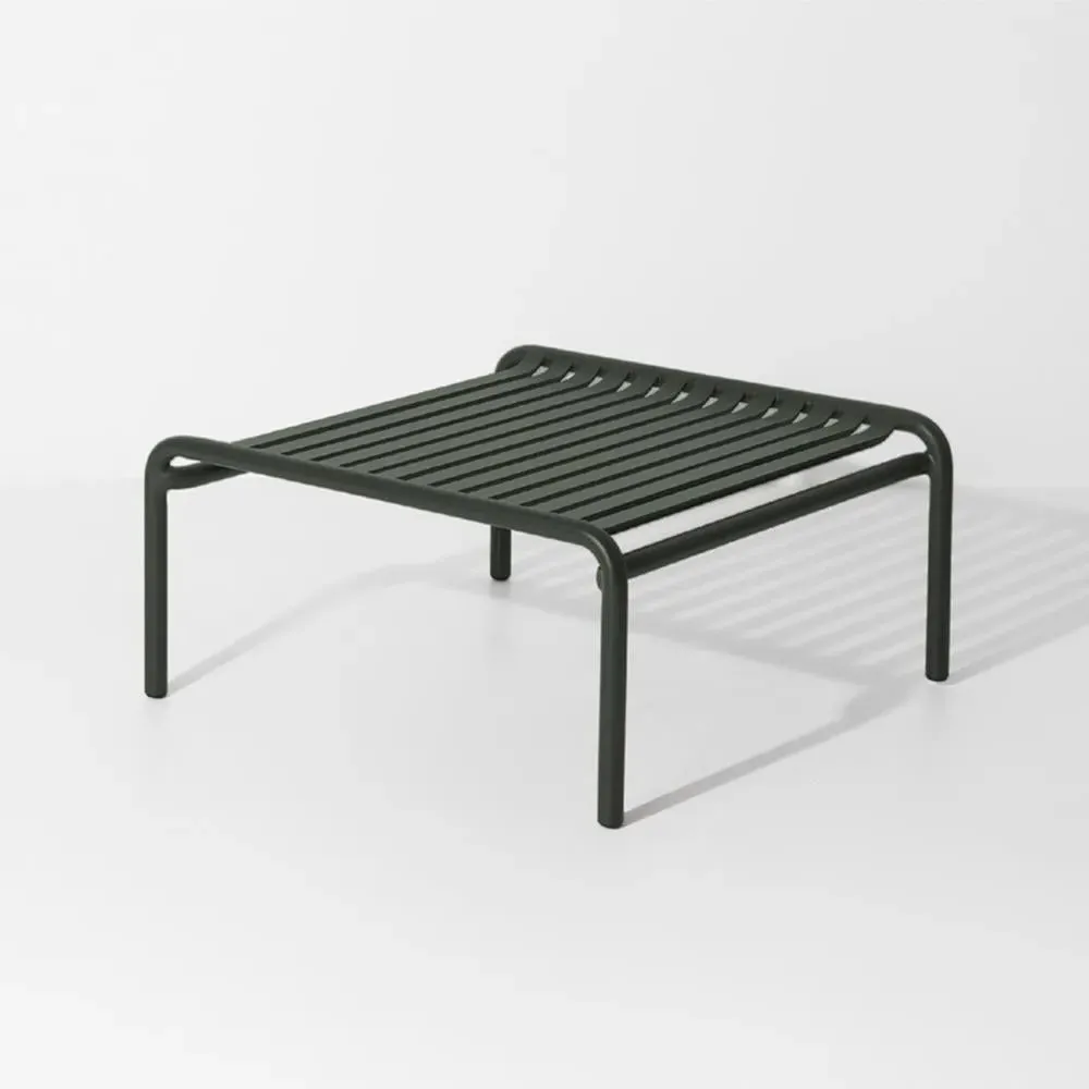 Outdoor Coffee Table with Slats - Glass Green