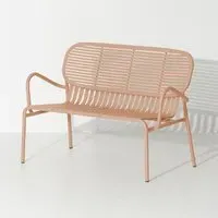 Outdoor Sofa with Slat Design - Blush