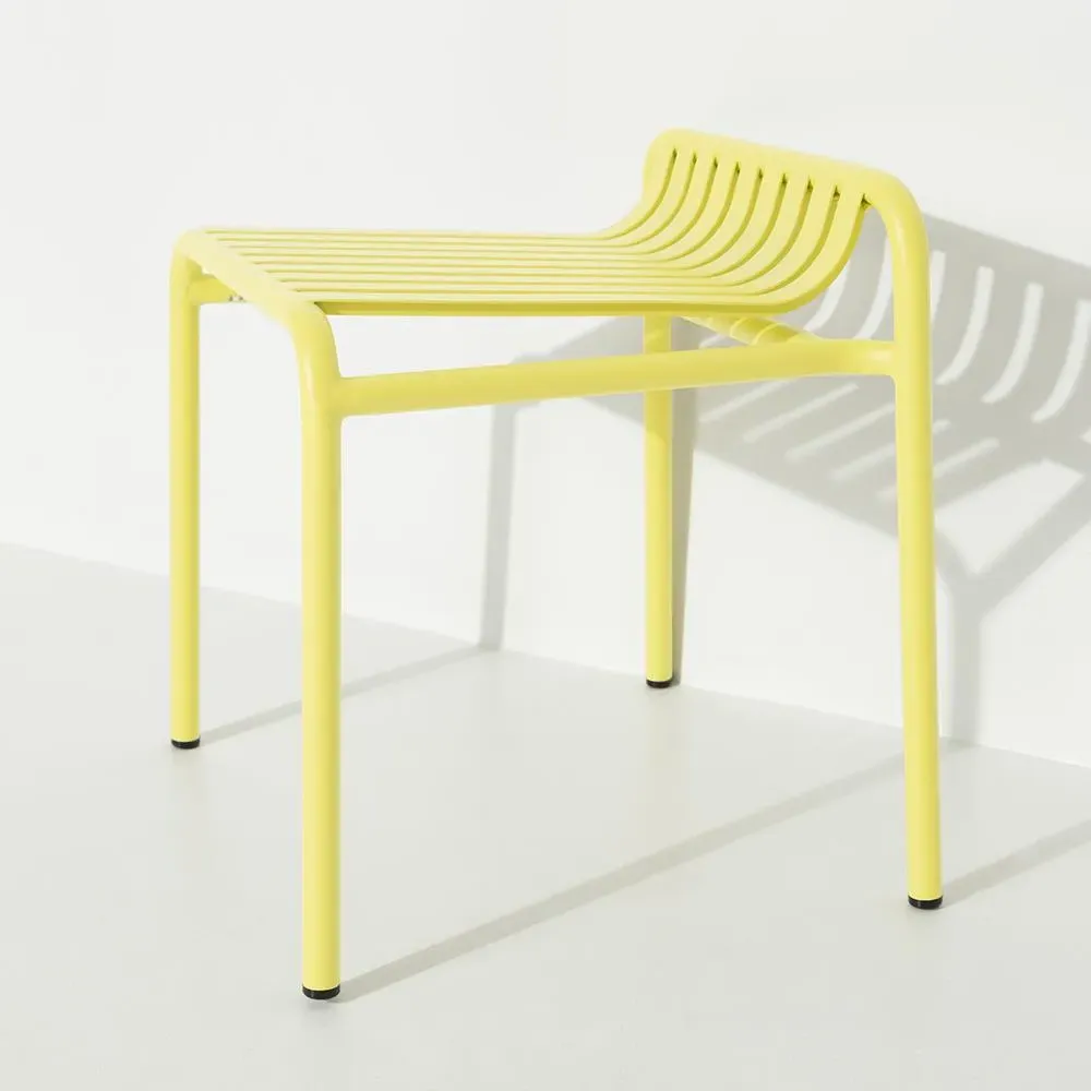 Outdoor Stool with Slat Design - Blush