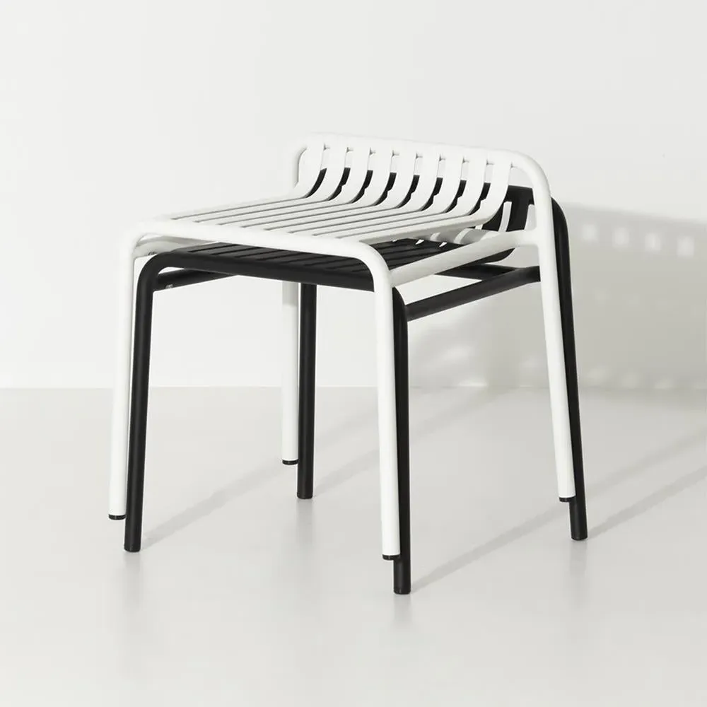 Outdoor Stool with Slat Design - Blush