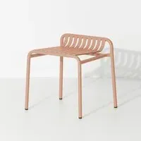 Outdoor Stool with Slat Design - Blush