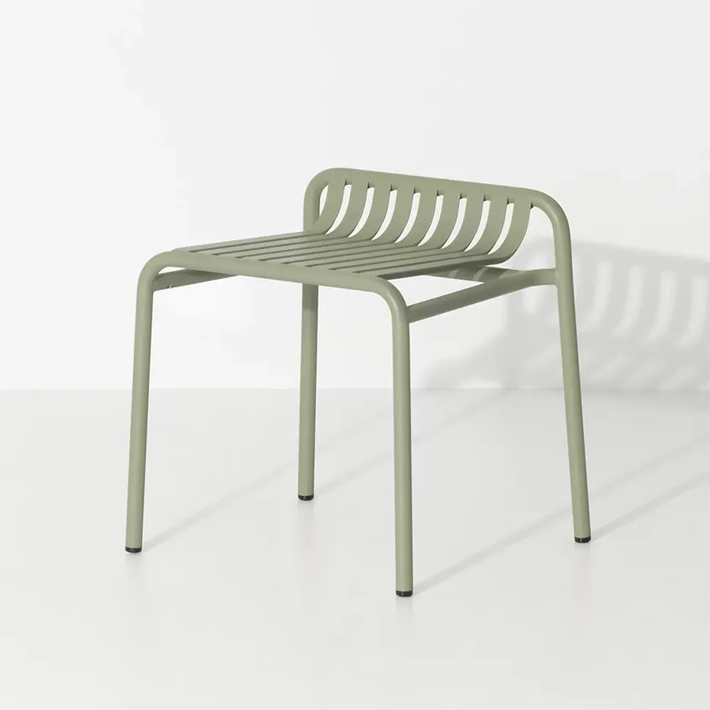 Outdoor Stool with Slat Design - Jade Green