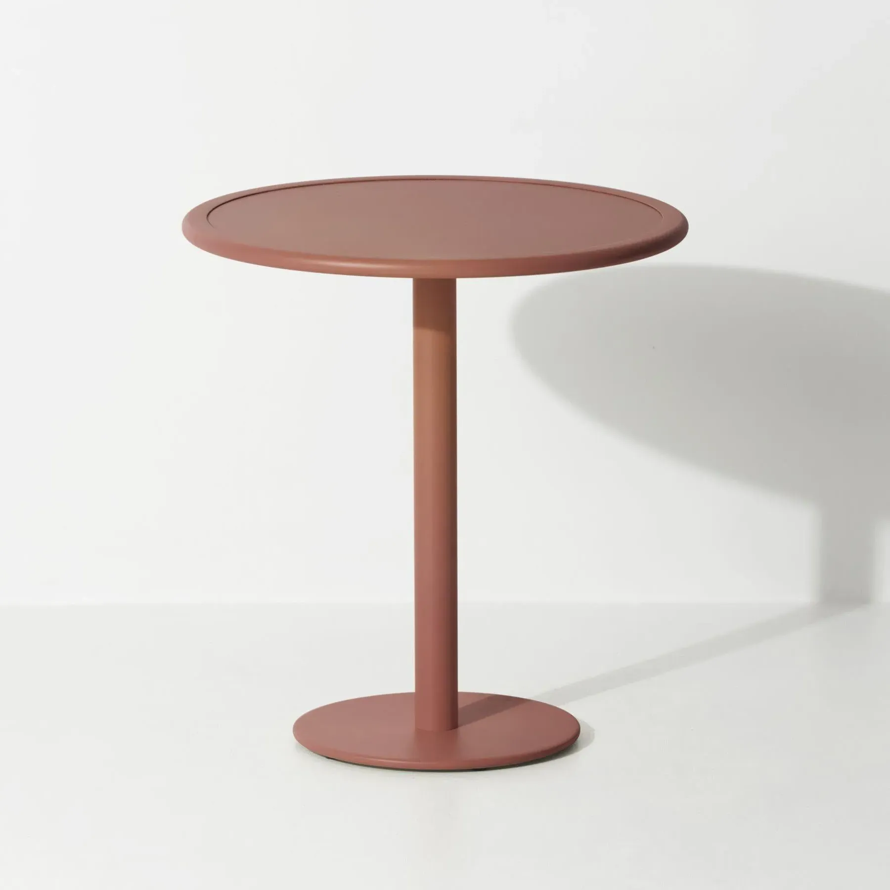 Round Bistro Table with Slat Design - Terracotta