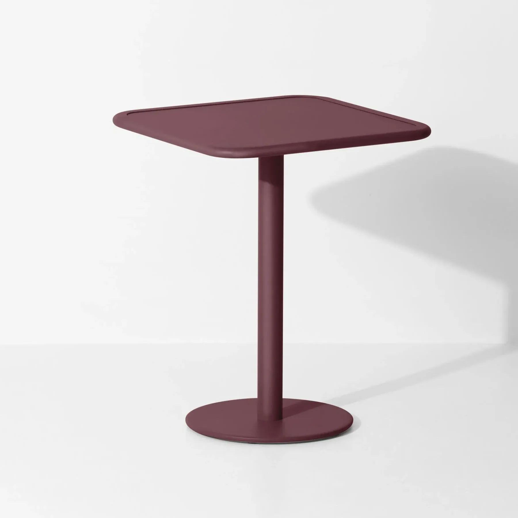 Round Bistro Table with Slats - Black