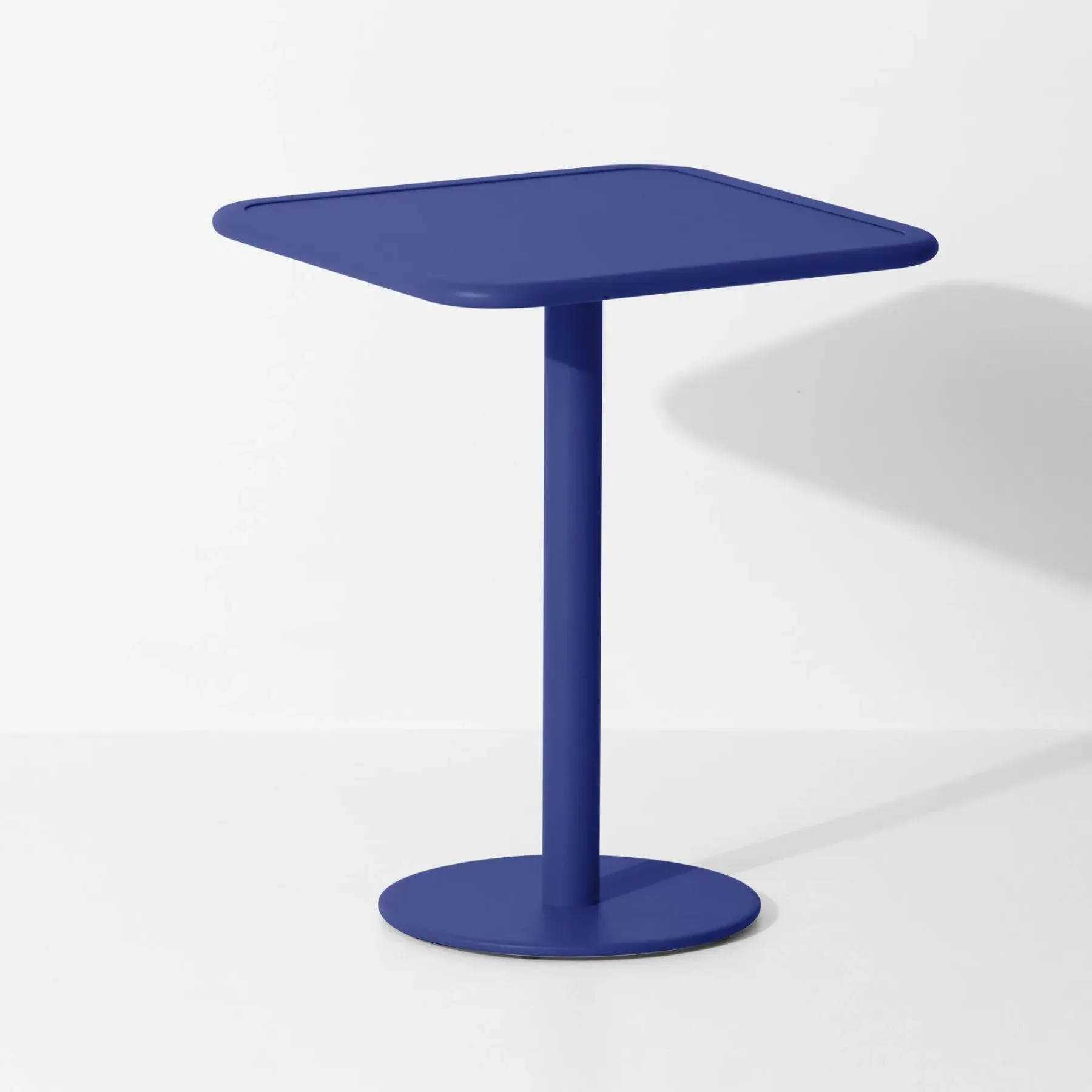 Round Bistro Table with Steel Frame - White