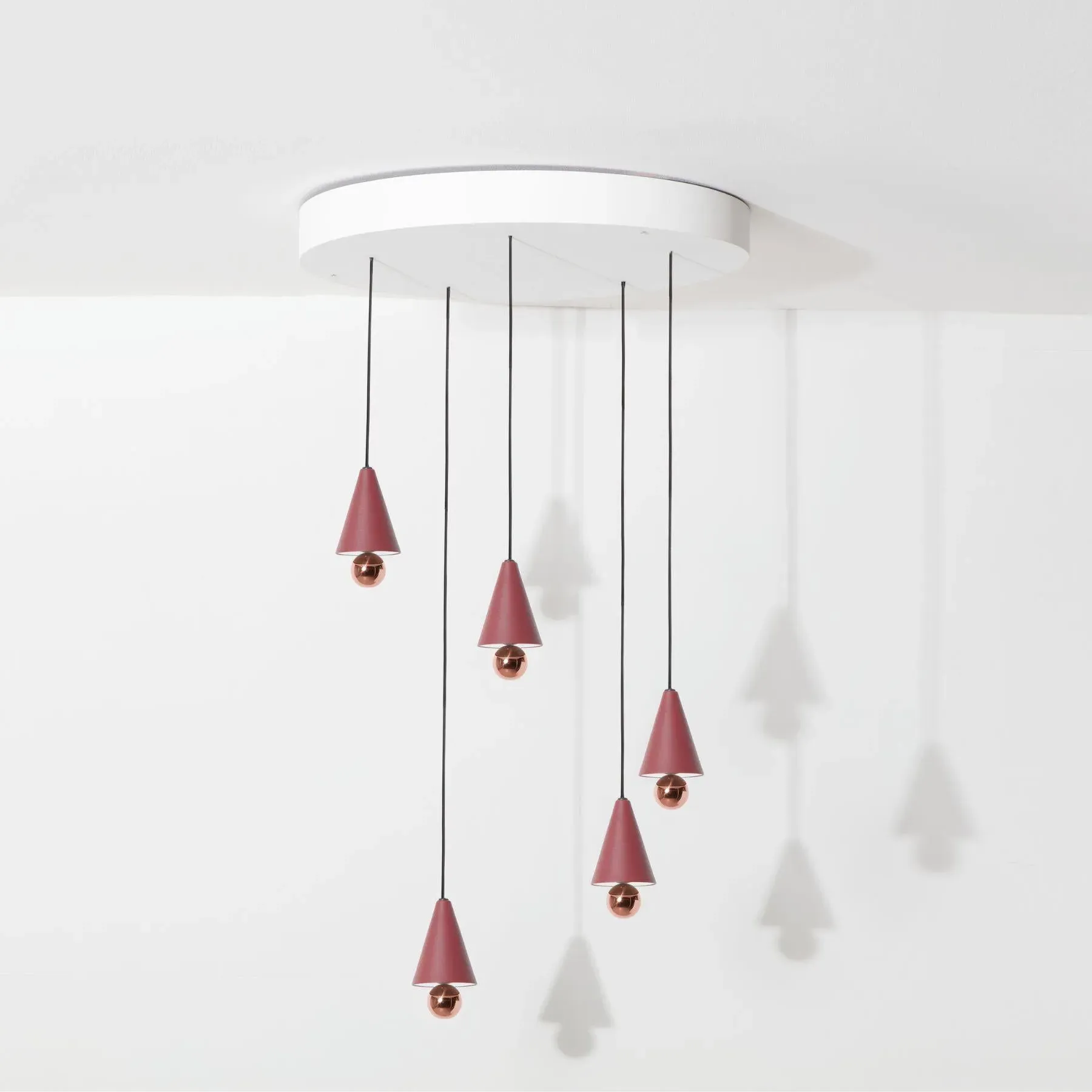 Round Cluster Pendant Light - Brown Red