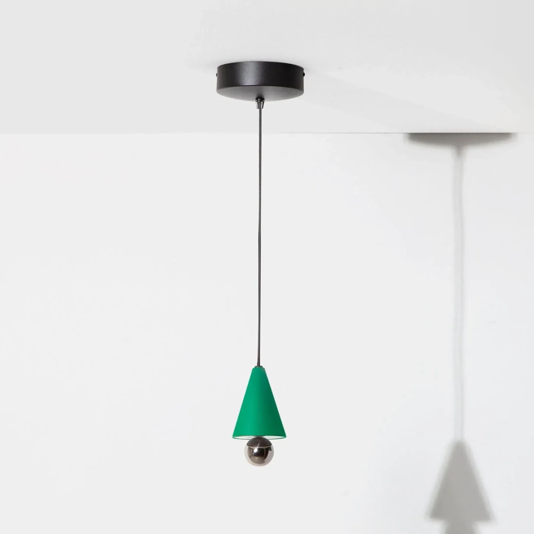 Small Pendant Light Cone Design - Black, Aluminium